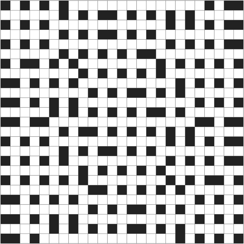 A 25x25 cryptic crossword grid